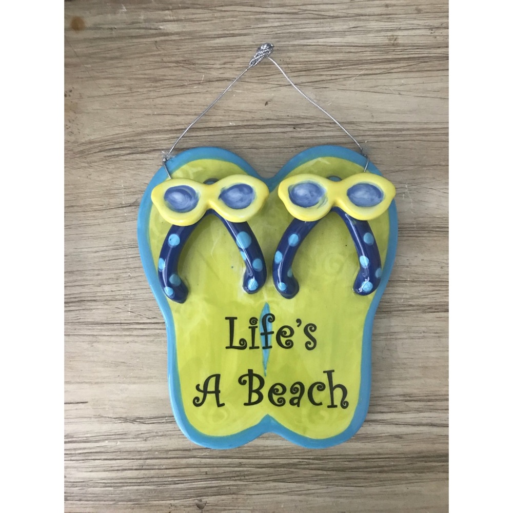 Wall Art | Ceramic FlipFlops | ‘Life’s a Beach’